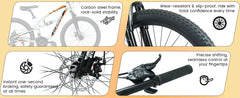 A2670 26 Inch Mountain Bike with 21-Speeds & Full Suspension Steel Frame, Alloy Rims, Disc Brakes For All Terrains, Men & Women, Multiple Colors