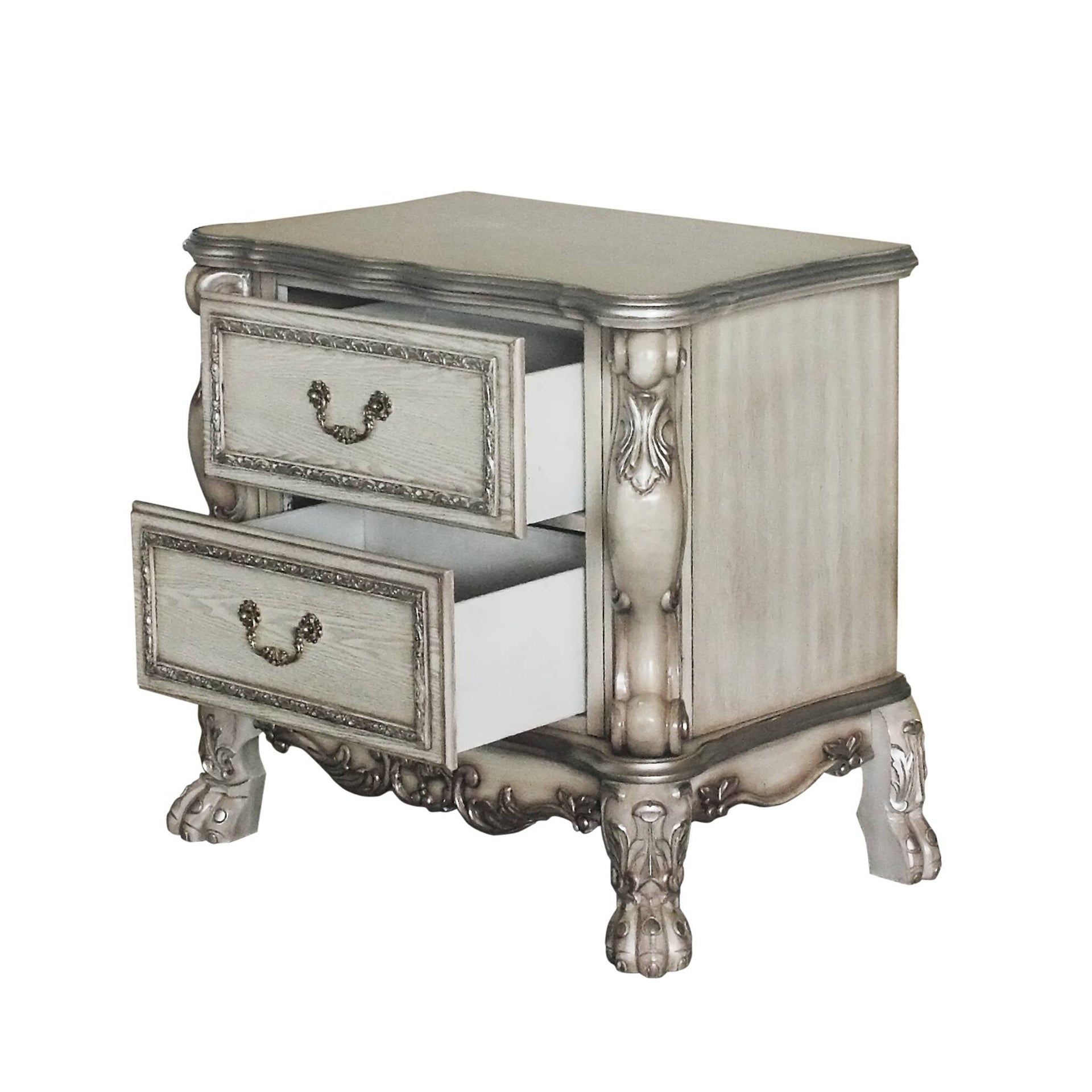 Vintage Bone White 2-Drawer Nightstand