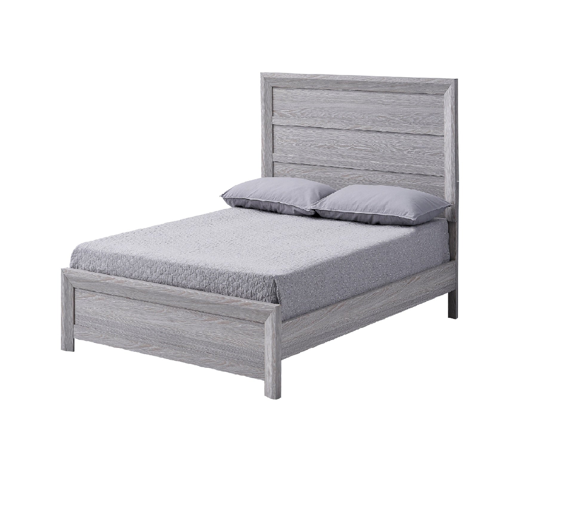 Rustic 1Pc Wooden Bedroom Furniture Twin Size Youth Panel Bed Gray Finish Contemporary Style