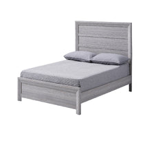 Rustic 1Pc Wooden Bedroom Furniture Twin Size Youth Panel Bed Gray Finish Contemporary Style