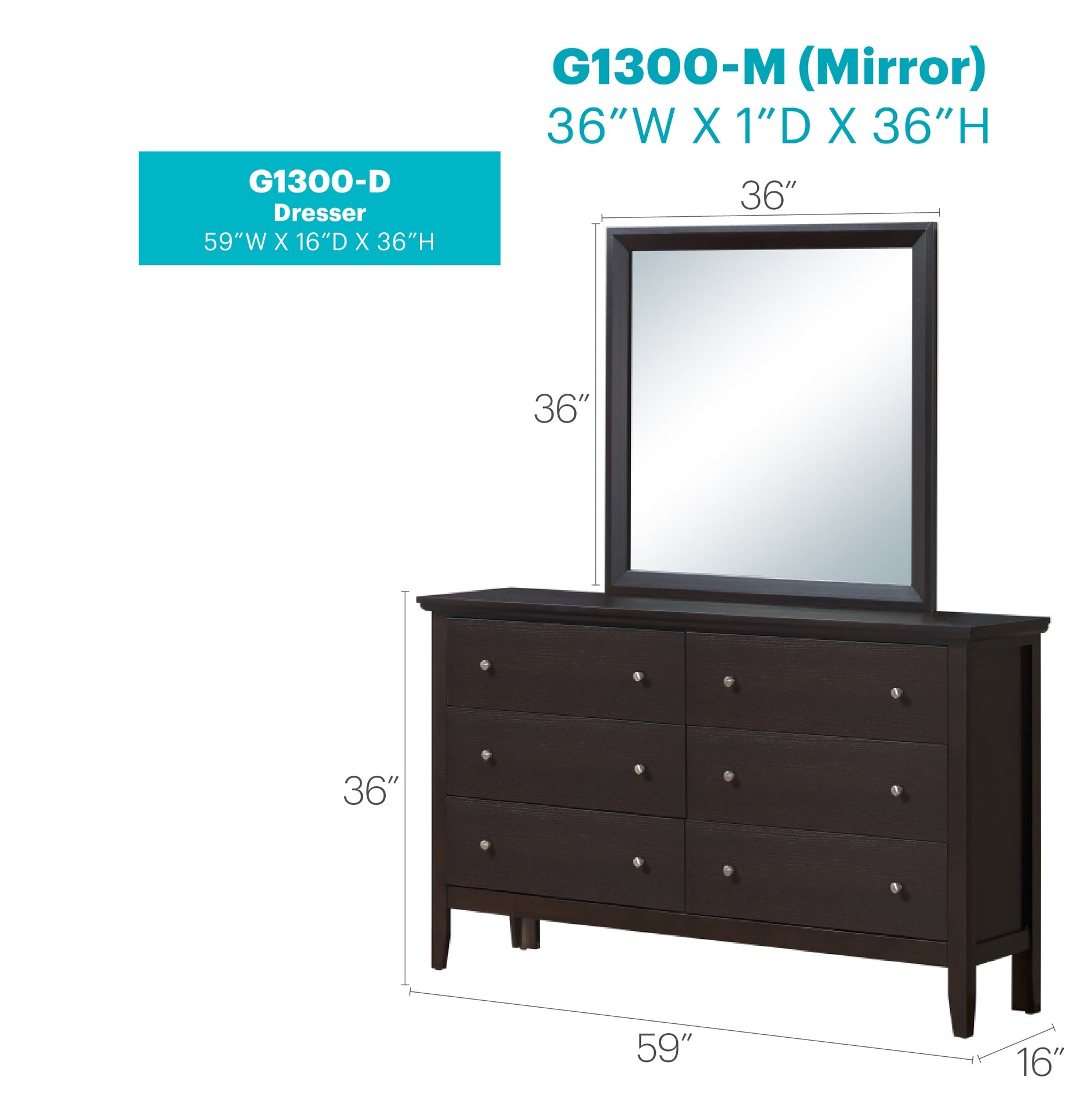 Primo G1300-D Dresser , Espresso