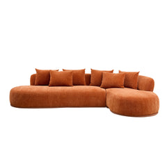 134.63'' Oversized L-Shape Sectional Sofa Couch with Facing Chaise Right  Sofa with Deep Seat for Living Room ORANAGE