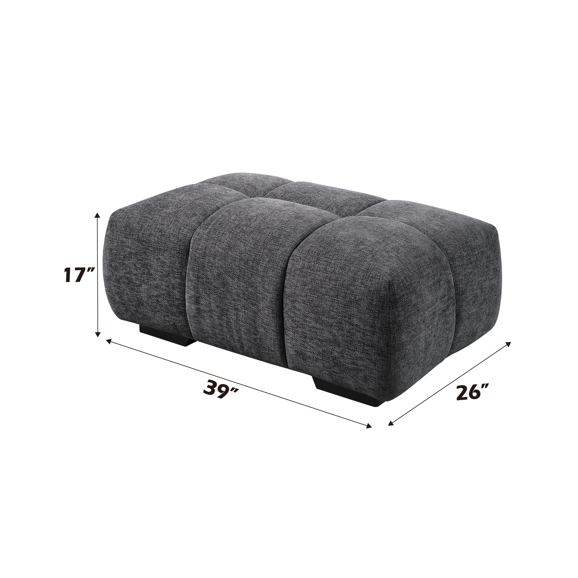 Chosen Gray Chenille Ottoman