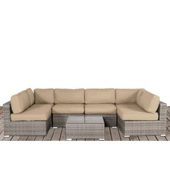 All-Weather Wicker 6-Person Seating Set with Premium Cushions – Pre-Assembled