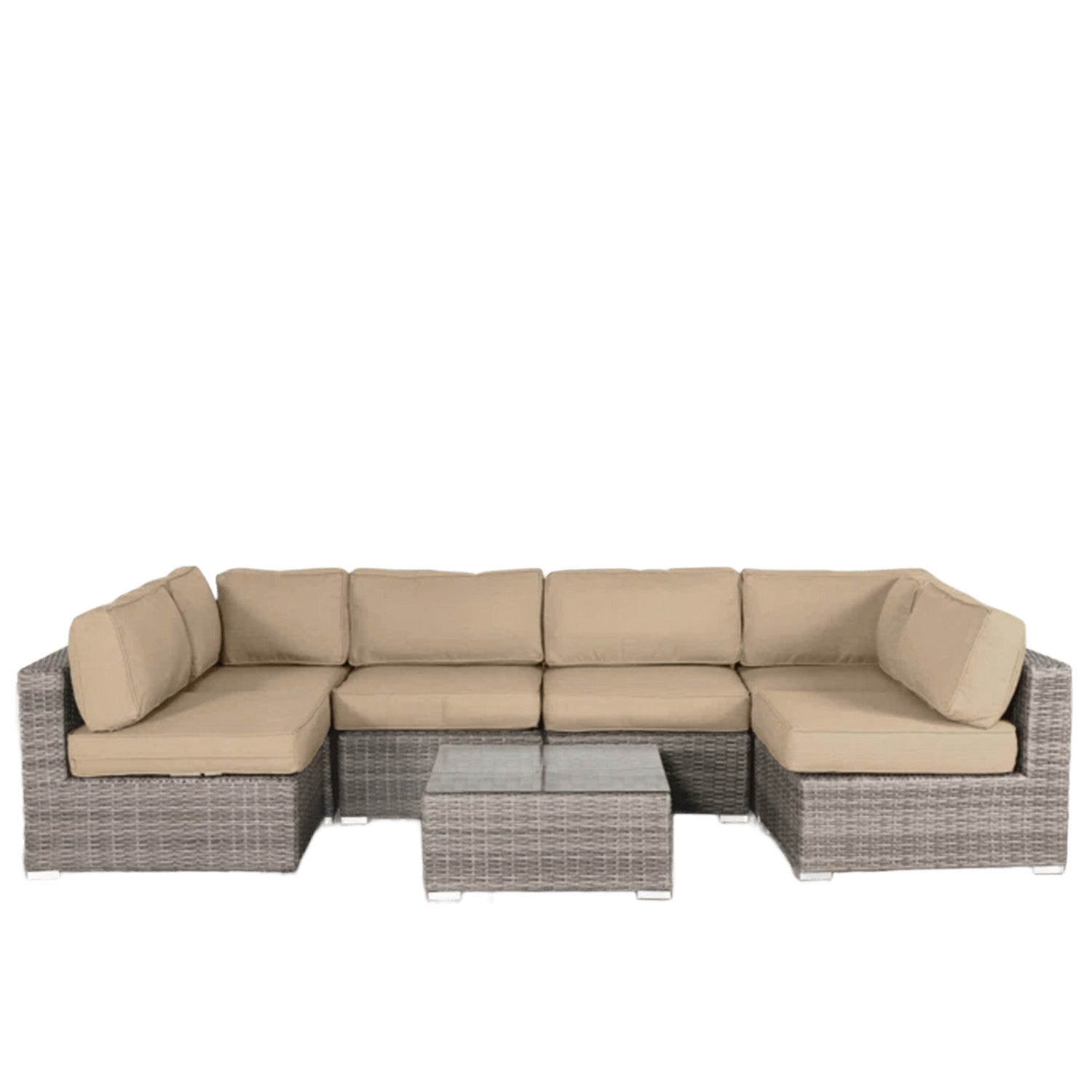 All-Weather Wicker 6-Person Seating Set with Premium Cushions – Pre-Assembled
