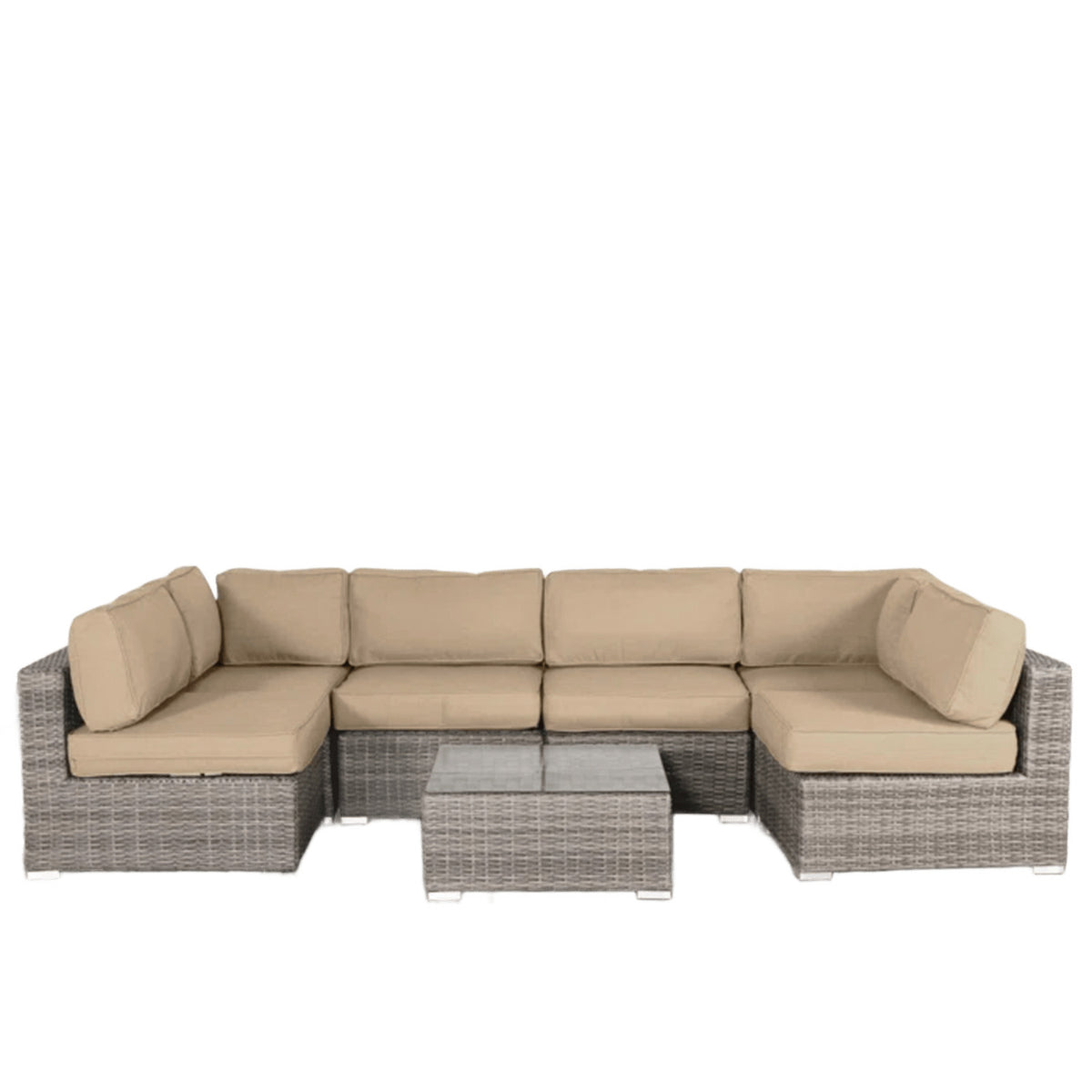 All-Weather Wicker 6-Person Seating Set with Premium Cushions – Pre-Assembled