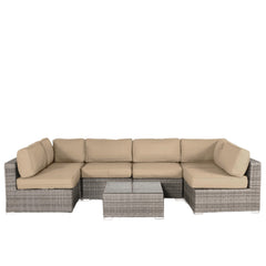 All-Weather Wicker 6-Person Seating Set with Premium Cushions – Pre-Assembled