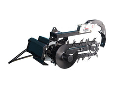 Skid Steer Trenchers Attachment with Adjustable Depth Control Foot, Universal Mount Plate