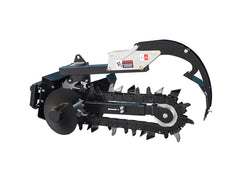 Skid Steer Trenchers Attachment with Adjustable Depth Control Foot, Universal Mount Plate