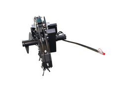 Skid Steer Trenchers Attachment with Adjustable Depth Control Foot, Universal Mount Plate