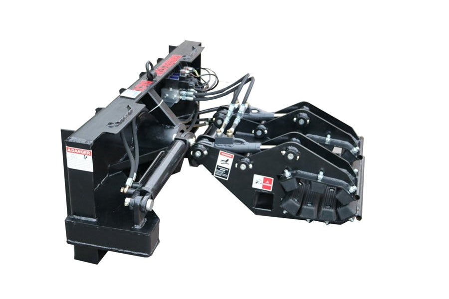 Skid Steer Double Cylinder Hydraulic Pole Setter Rock and Pole Claw Attachment Rotating