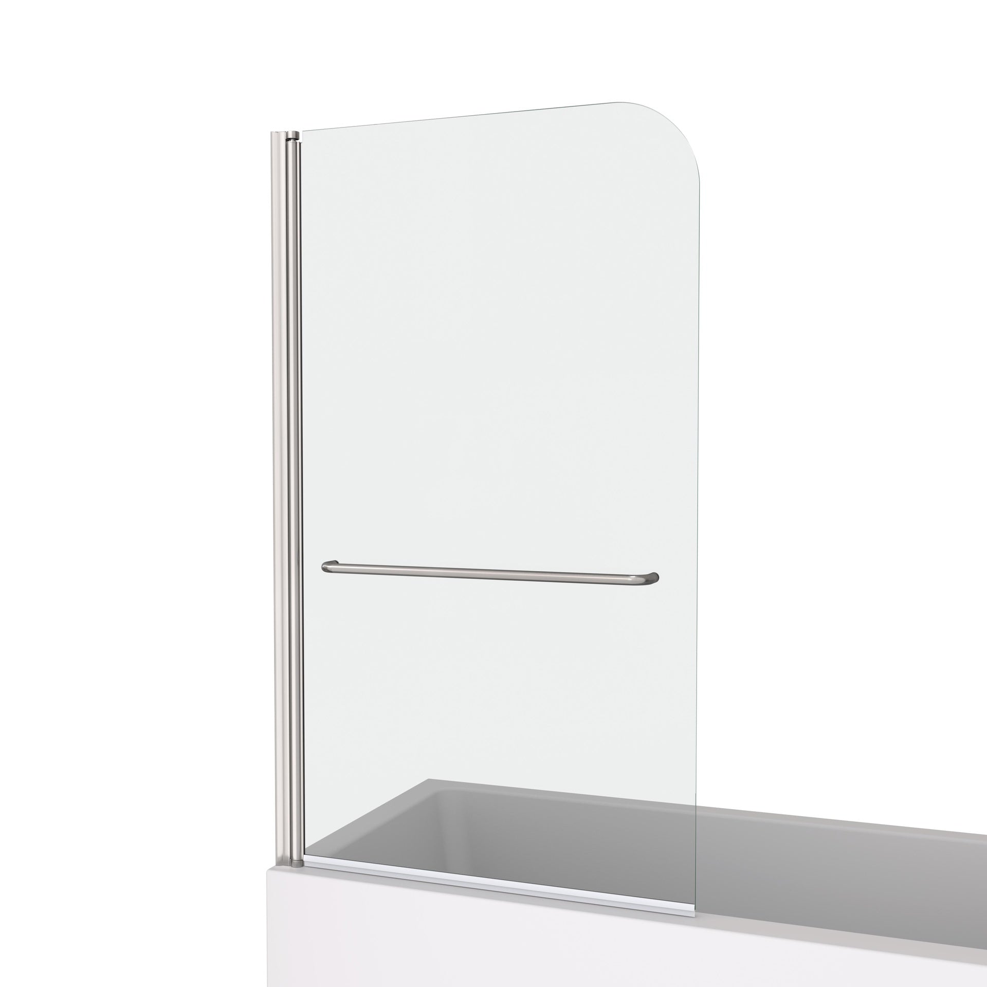 Bath tub Pivot shower screen, with 1/4" tempered glass and towel bar  3458