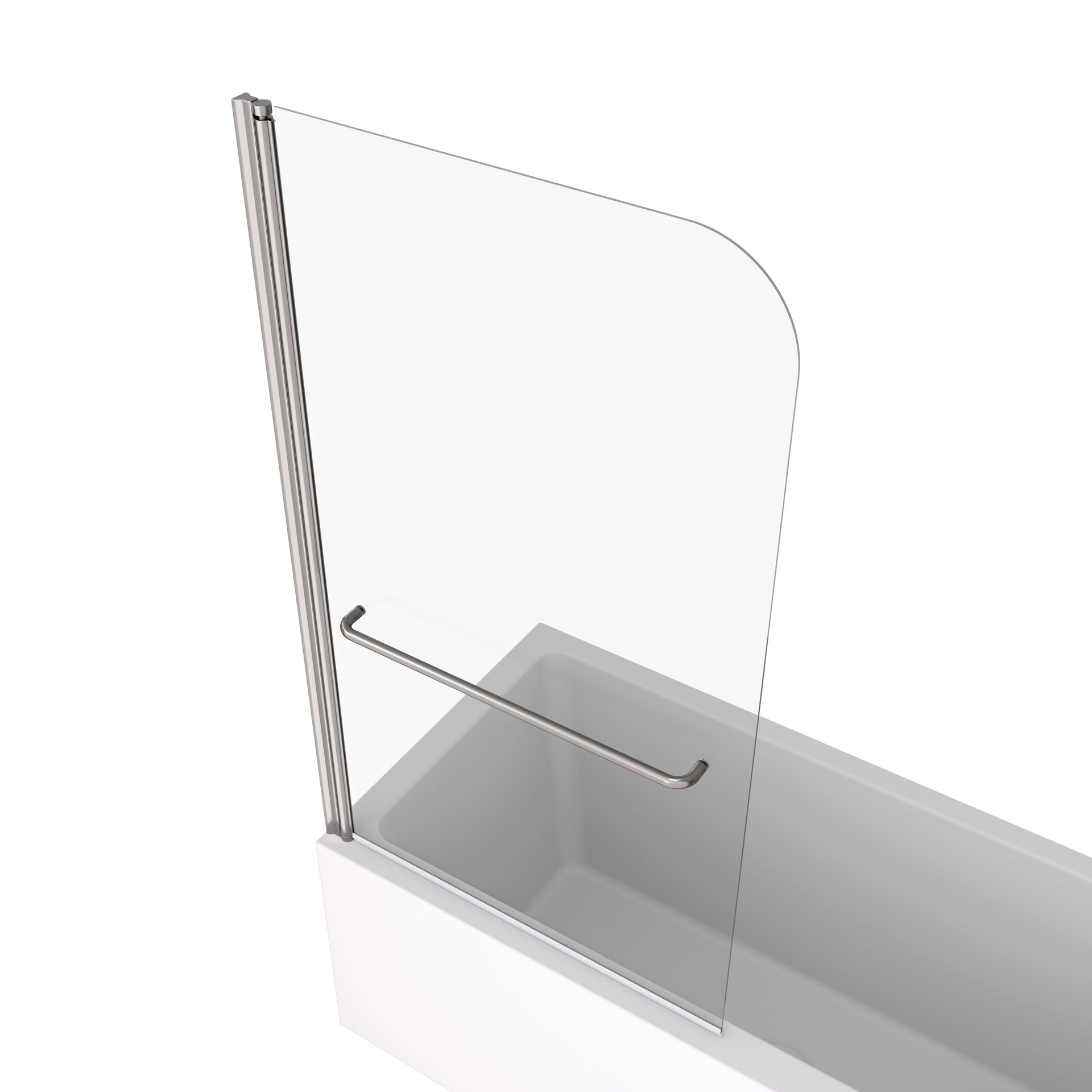 Bath tub Pivot shower screen, with 1/4" tempered glass and towel bar  3458