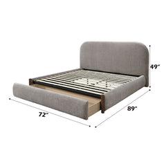 Orane Gray Fabric Queen Bed w/Storage