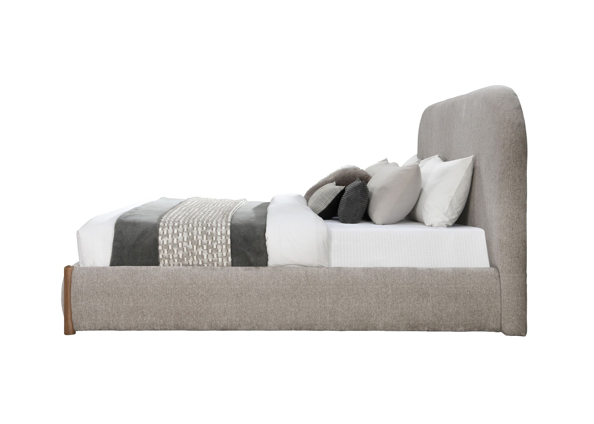 Orane Gray Fabric Queen Bed w/Storage