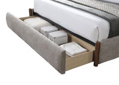 Orane Gray Fabric Queen Bed w/Storage