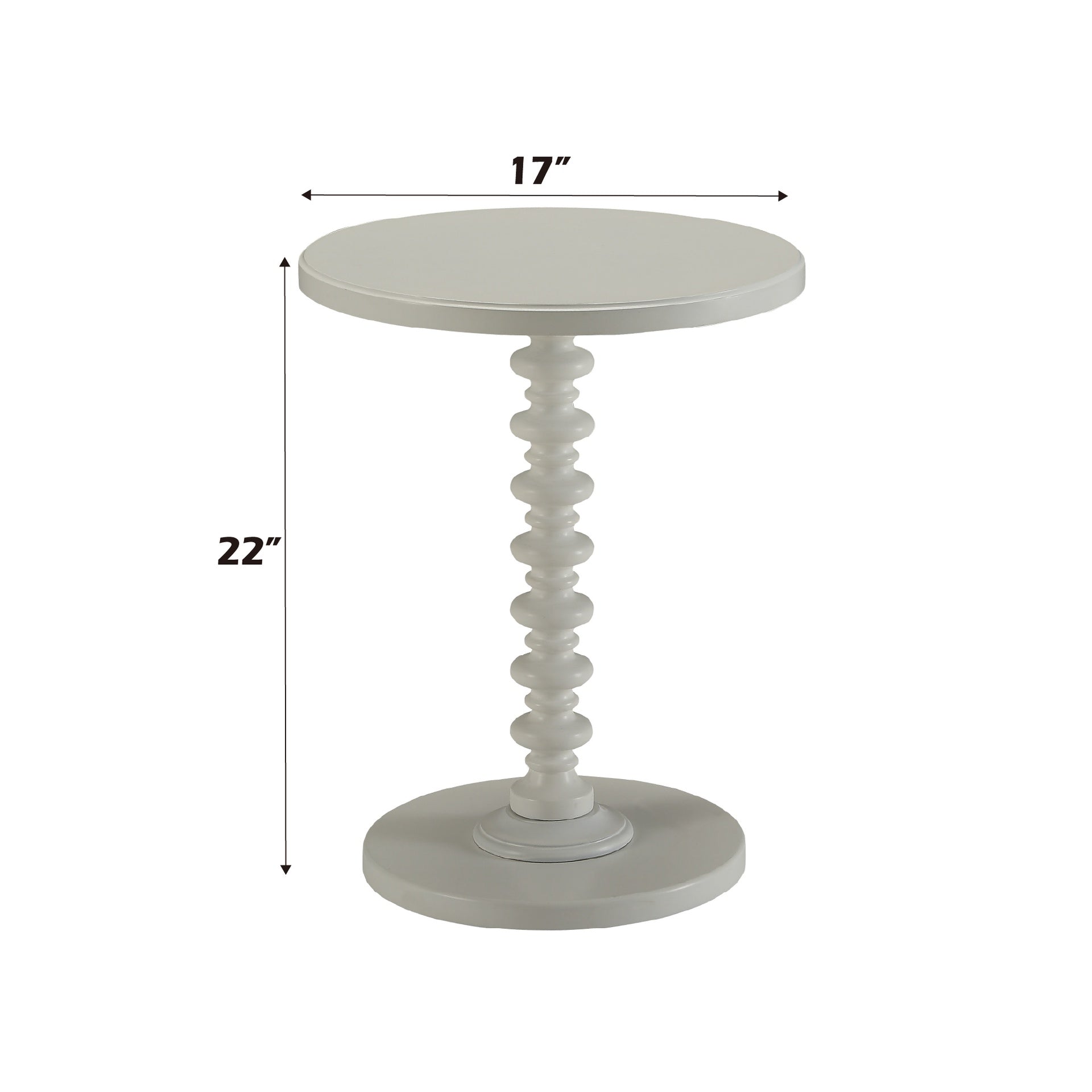Acton White Finish Accent Table