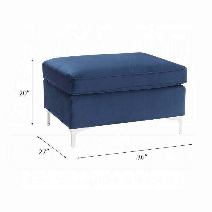 Jaszira Blue Velvet Modular - Ottoman