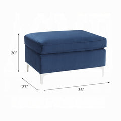Jaszira Blue Velvet Modular - Ottoman