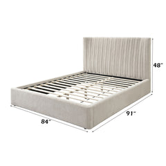 Loren Beige Fabric Eastern King Bed