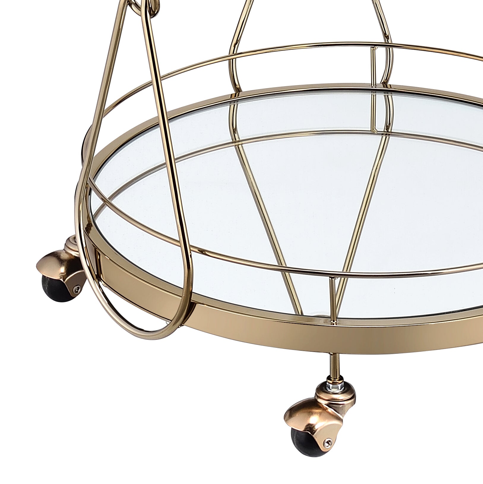 Zekera Champagne Finish Serving Cart