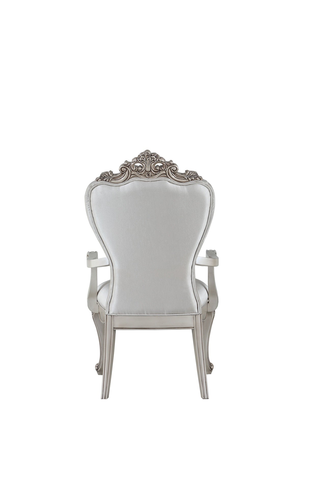 Gorsedd Cream Fabric & Golden Ivory Finish Arm Chair (Set of 2)