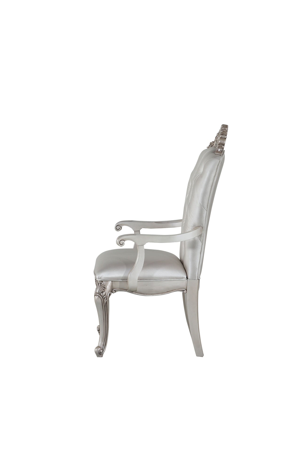 Gorsedd Cream Fabric & Golden Ivory Finish Arm Chair (Set of 2)