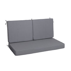 Outdoor Loveseat Cushion Set 48 x 24 Inch, Waterproof & 3-Year Fade Resistant Patio Furniture Cushions with Removable Cover, Ties and Hidden Zipper for Sofa Bench Couch pad Set of 3, Gray(1xseat+2Xbac