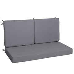 Outdoor Loveseat Cushion Set 48 x 24 Inch, Waterproof & 3-Year Fade Resistant Patio Furniture Cushions with Removable Cover, Ties and Hidden Zipper for Sofa Bench Couch pad Set of 3, Gray(1xseat+2Xbac