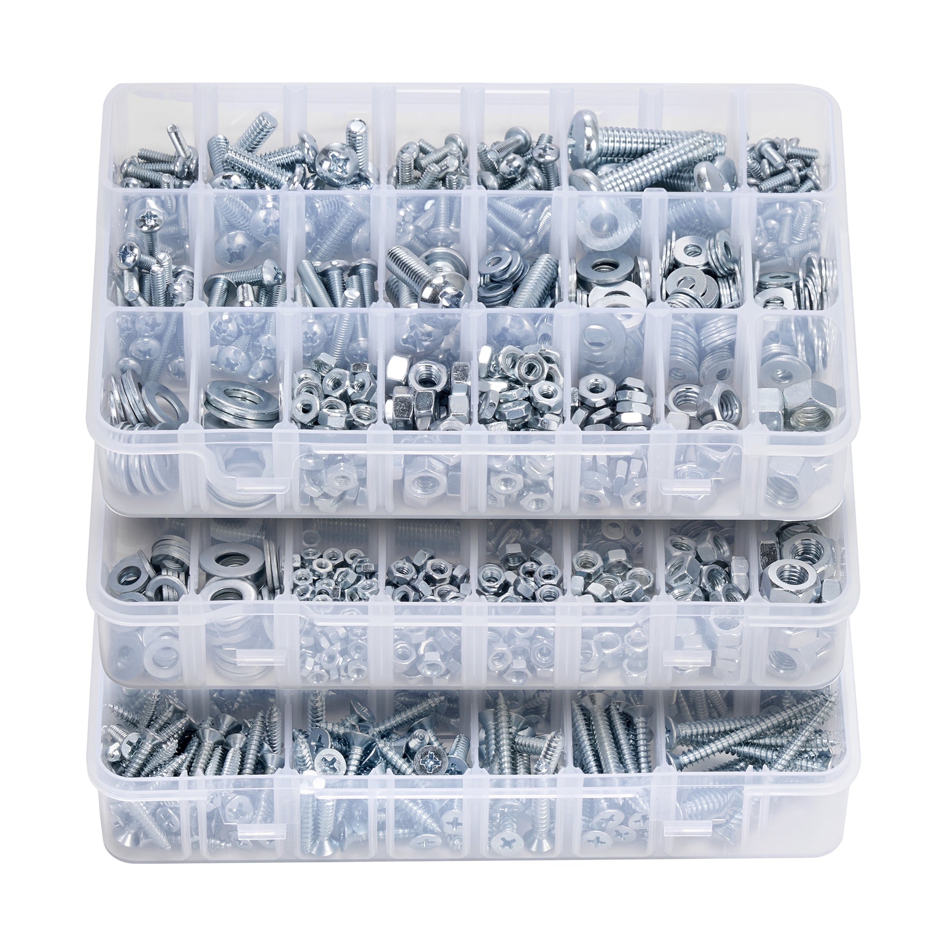 2250 Pcs Bolts Nuts Assortment Kit Metric Imperial Alloy Steel M3 M4 M5