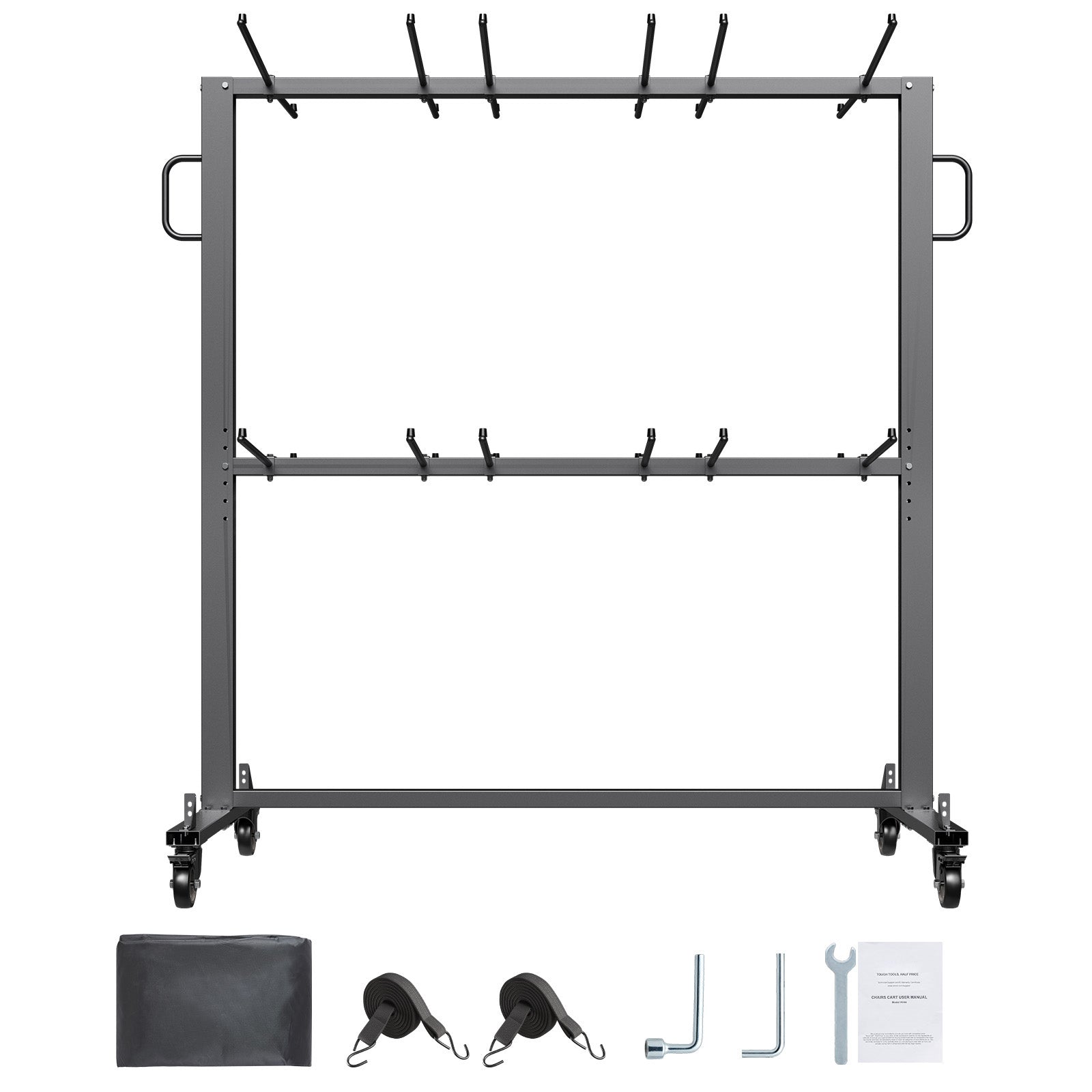 Folding Chair Rack Cart for 84 Chairs/ 12 Tables+42 Chairs of 800 LBS