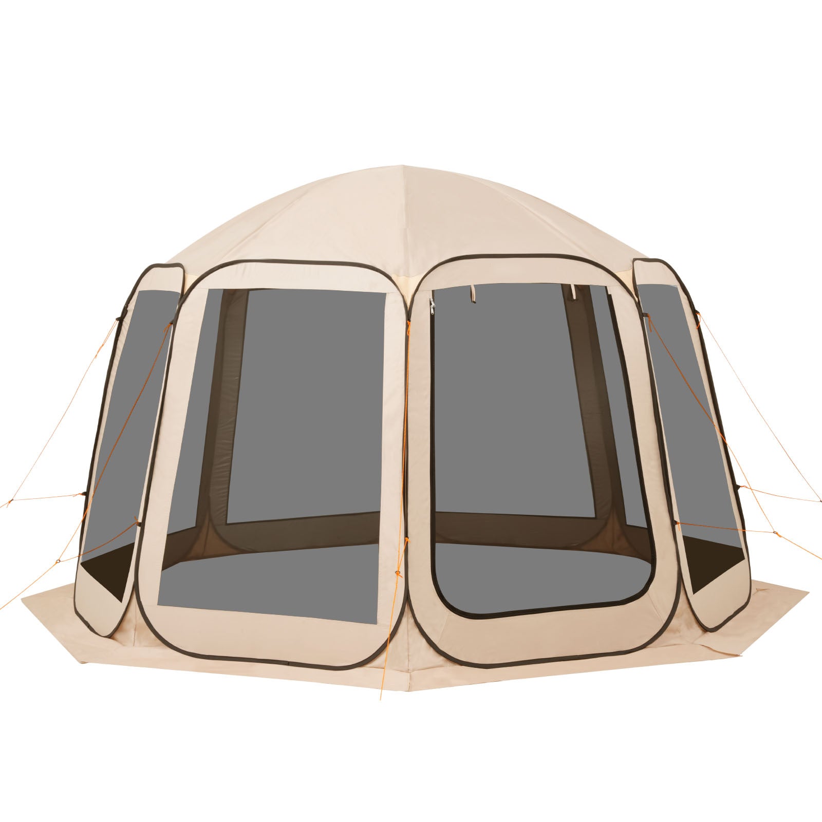 Screen House Tent, 12 x 11 ft, 10-12 Person Pop Up Screen Tent, Portable Screened in Canopy with Carry Bag, Netting Sides, Ground Stakes, for Garden, Patio, Backyard, Outdoor Activities, Beige