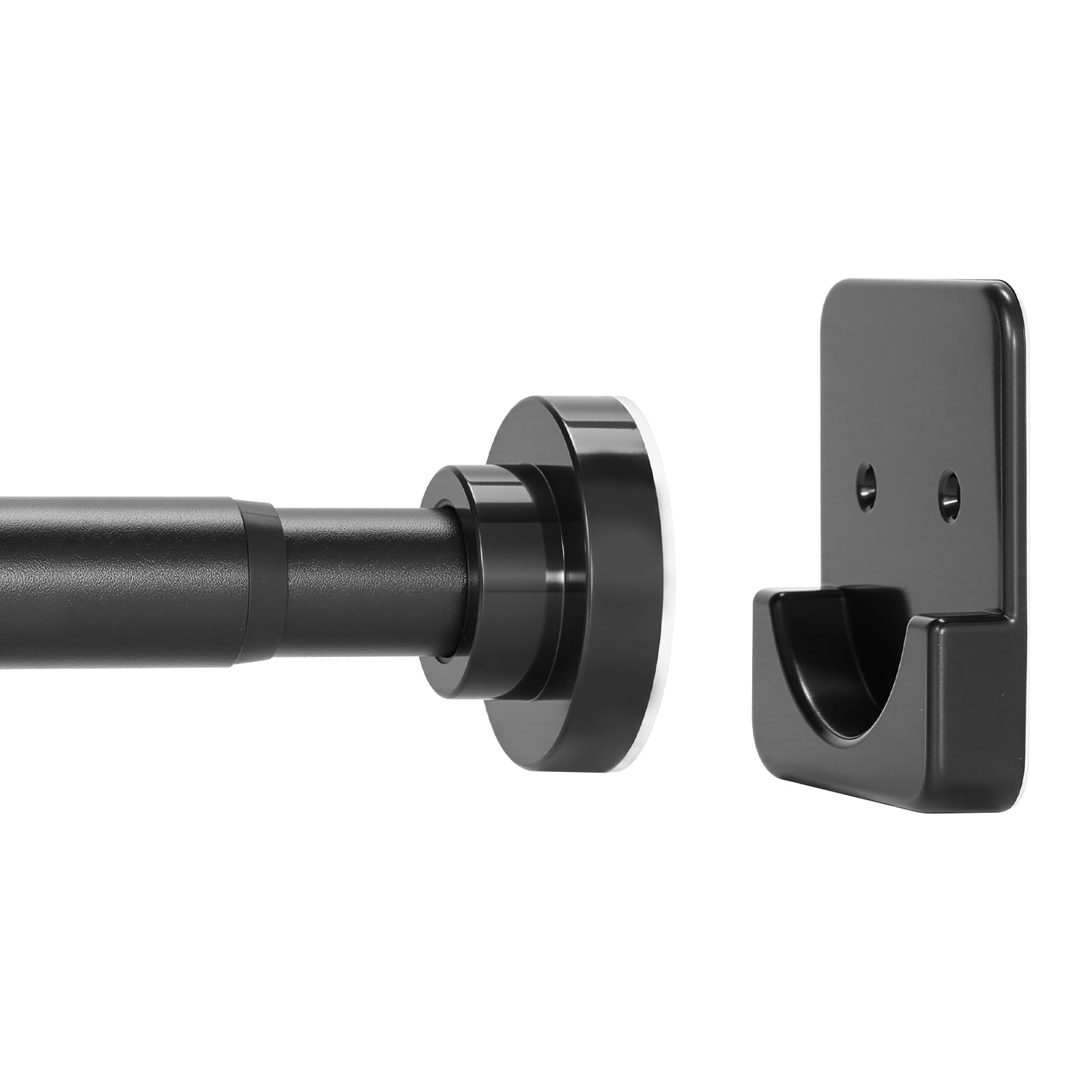Shower Curtain Rod, 28-76 Inches, 1 Inch Diameter, Adjustable Spring Tension Stainless Steel Telescoping Rod with Holders, No Drilling Non-Slip for Bathroom, Closet, Window, Room Divider, Black