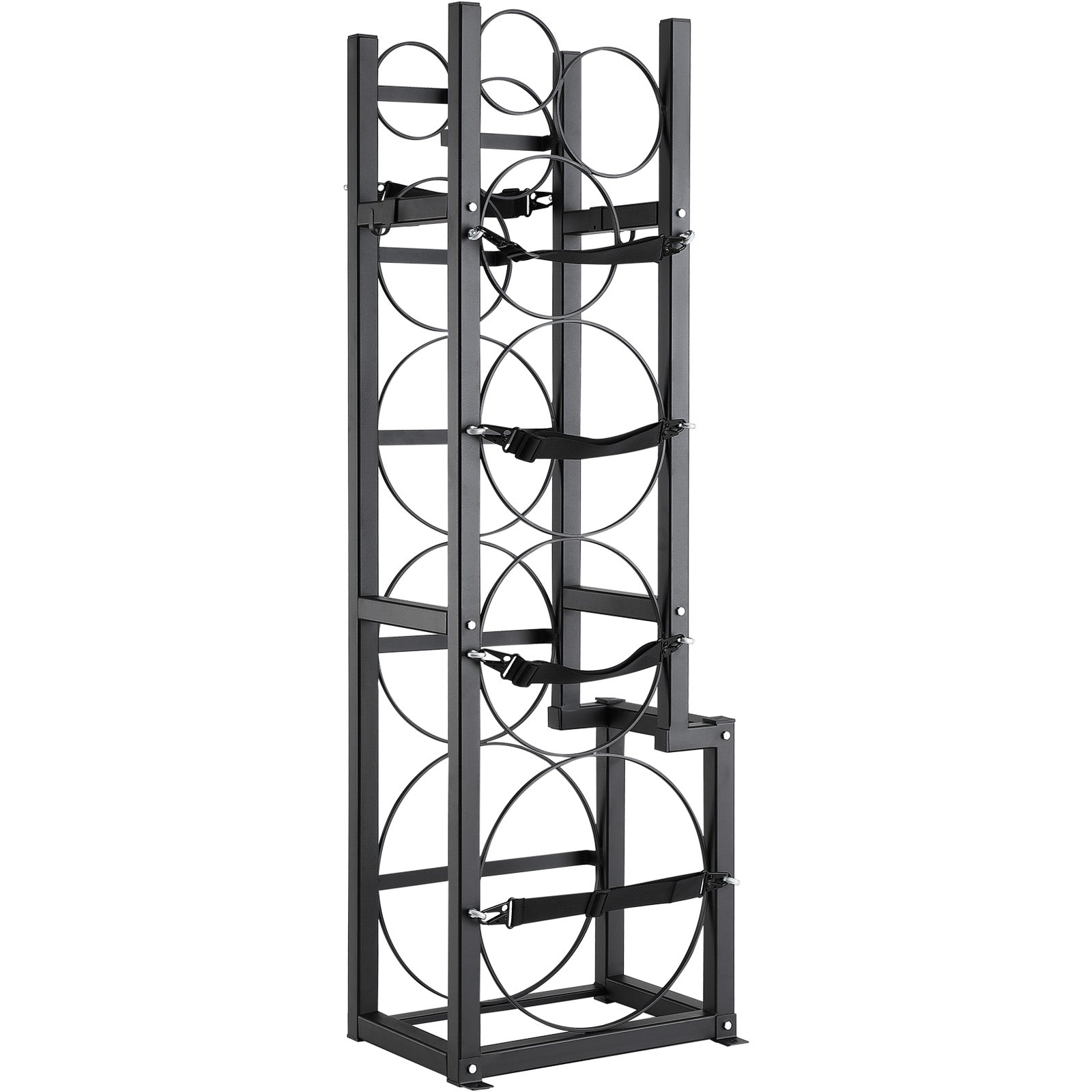 Refrigerant Tank Rack, with 1 x 50lb, 2 x 30lb and Other 3 Small Bottle Tanks, Cylinder Tank Rack 15.55x12.99x49.8 in, Refrigerant Cylinder Rack and Holders for Freon, Gases, Oxygen, Nitrogen