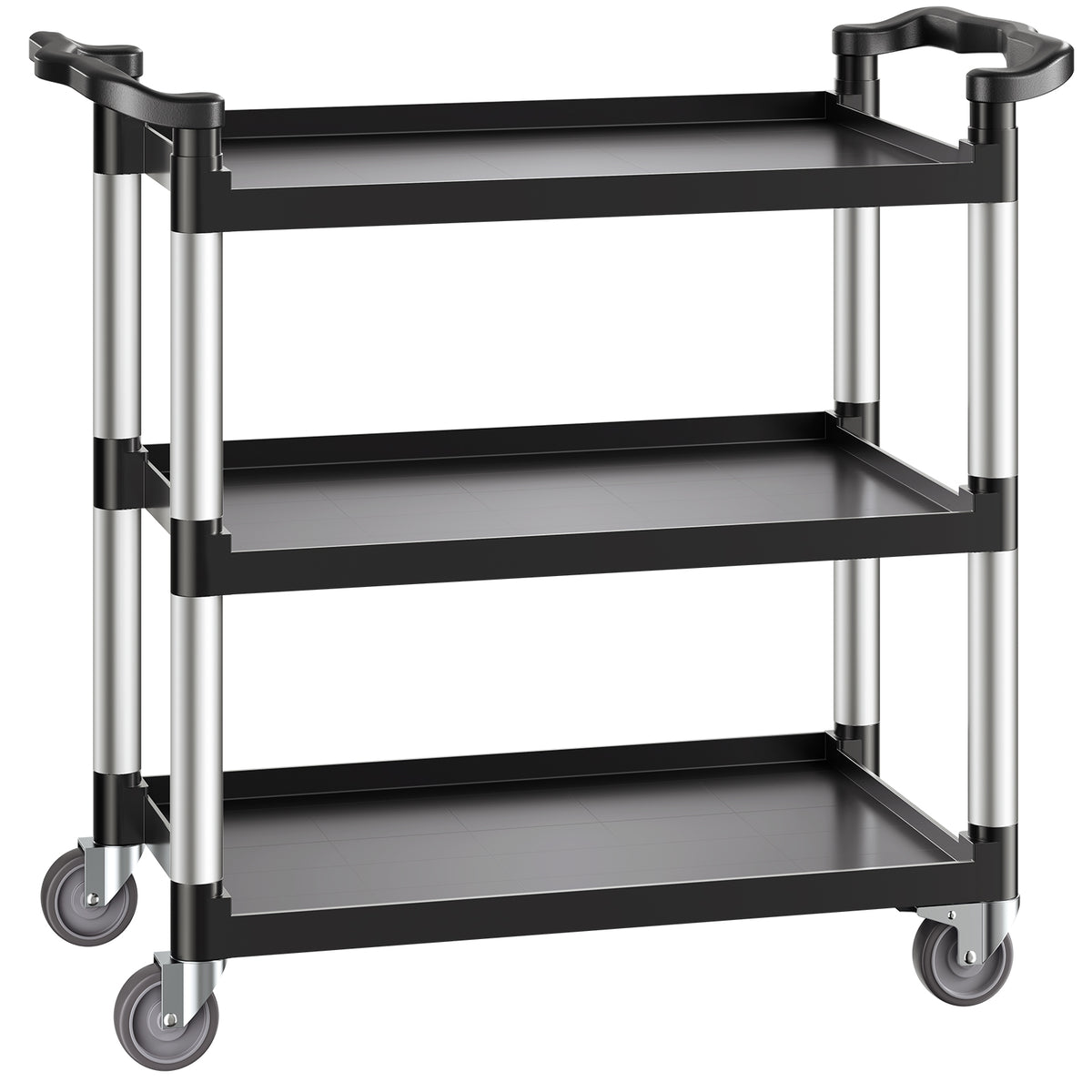 Heavy Duty Utility Cart 500 lbs Capacity 3-tier Service Cart with Wheels