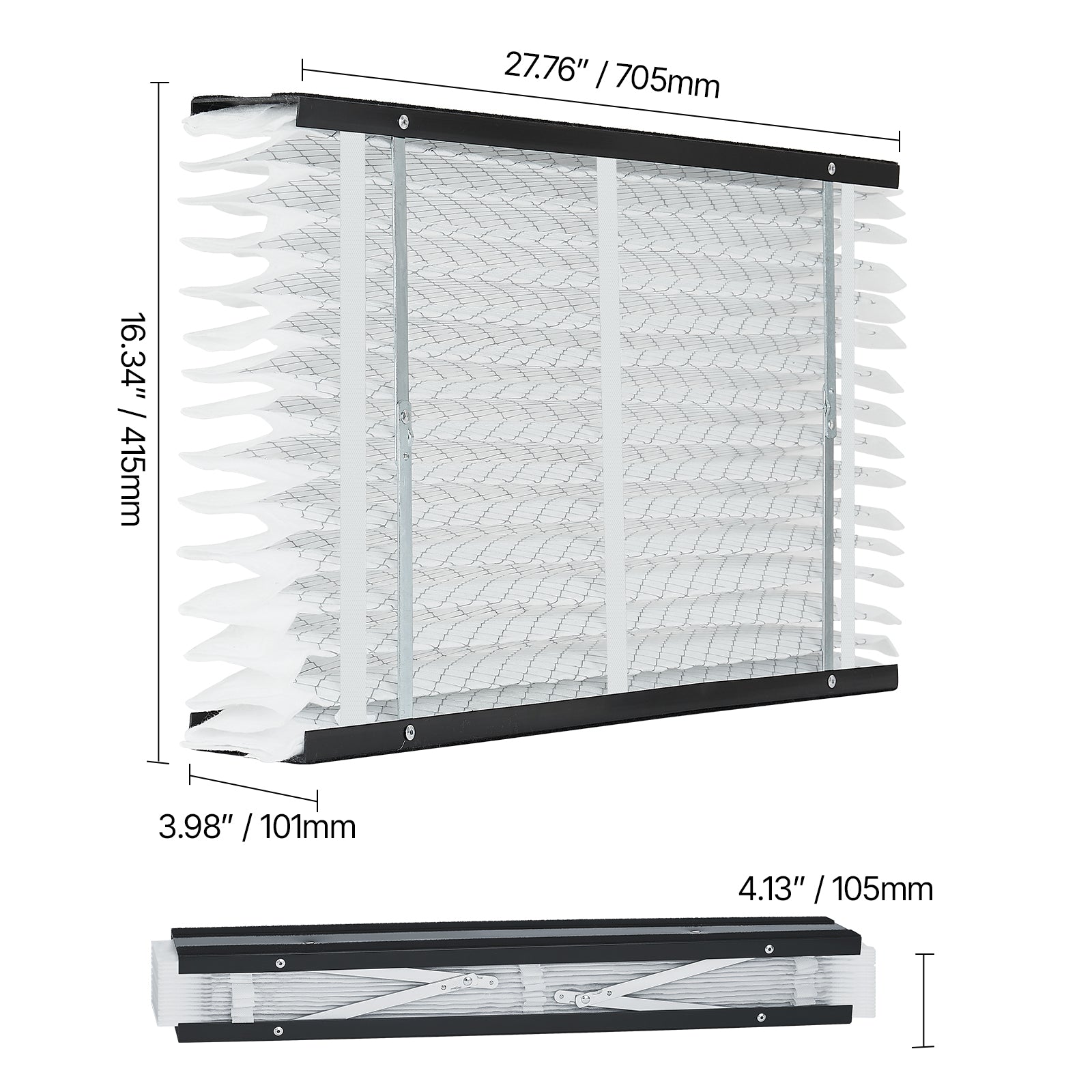 Air Filters MERV 11 Electrostatic Pleated HVAC Furnace Filter 2-Pack 16 x 28 x 4