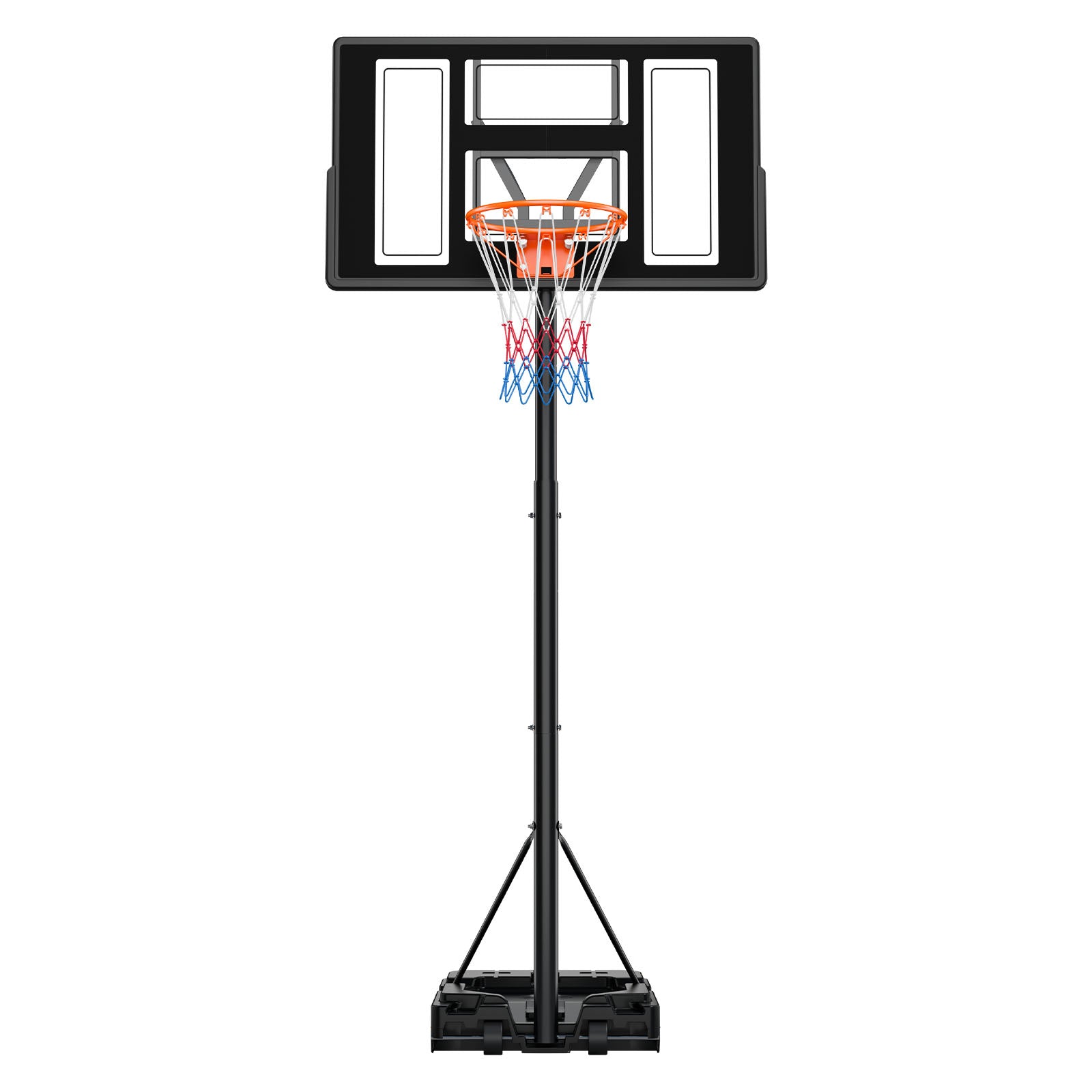 Portable Basketball Stand, 4.4 ft to 10 ft Height Adjustment Basketball Hoop & Goal, Adjustable Basketballs Goal System with Built-in Rolling Wheels for Kids, Teens, Adults in Driveways, Pools
