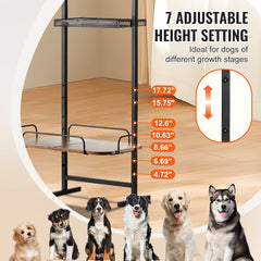 Pet Feeding Station with Storage Dog Food & Toy Organizer Raised Dog Bowls