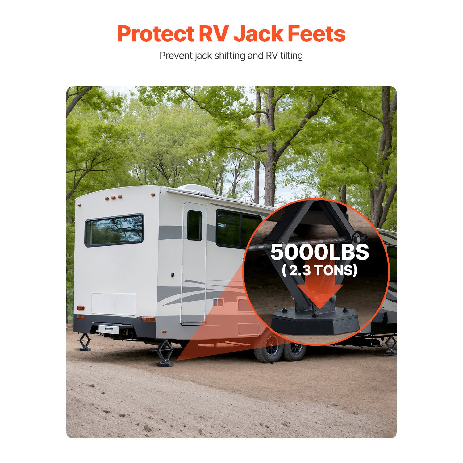 RV Leveling Pads 5000 lbs 4 Pcs Rubber Trailer Jack Pads Scissor Jack Feet