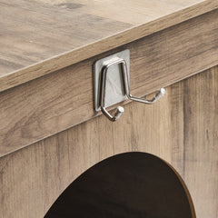 Cat Litter Box Enclosure Wooden Litter Box Furniture Hidden 2 Rooms Greige