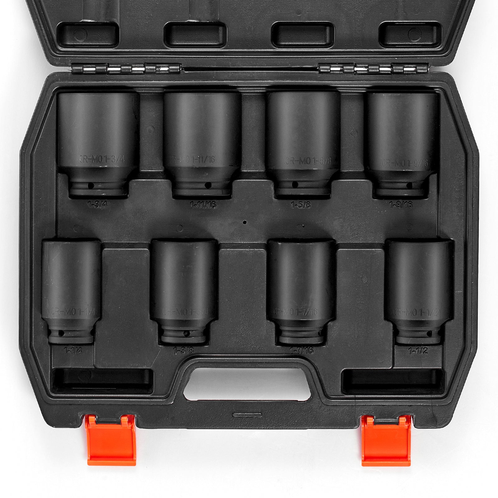 Axle Nut Impact Socket Set 1/2" Drive Deep 6-Point 8PCS SAE Nut Socket