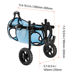 Dog Wheelchair for Back Legs, Adjustable 2 Wheels Pet Wheelchair, Lightweight Dog Cart with Shock-Absorbing Wheels, Mobility Support Wheel Chair for Disabled Injured Dogs up to 33lbs, Medium