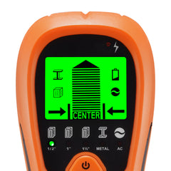 Stud Finder Wall Scanner, 5 in 1, Electronic Wall Stud Detector with Smart Sensor, High-Definition LCD Display and Audio Alarm, for the Center and Edge of Metal, AC Wire, Joists, Pipes, Orange