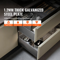 10 Pairs of 21 Inch Drawer Bottom Side Mount Rails, Heavy Duty Full Ball Bearing Extension Steel Track, Soft-Close Noiseless Guide Glides Cabinet Kitchen Runners with Locking Mechanism, 100 Lbs