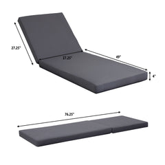 Lounge chaise Set, Acacia solid wood with LOUNGE CUSHION (Dark Grey) - Matching Cream Version Available