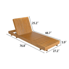 Lounge chaise Set, Acacia solid wood with LOUNGE CUSHION (Dark Grey) - Matching Cream Version Available