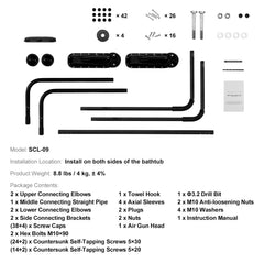 Hot Tub Cover Lift, Spa Cover Lift, Height 31.5" - 41.3" Width 69" - 100.5" Adjustable, Installed on Both Sides at the Top, Suitable for Various Sizes of Rectangular Bathtubs, Hot Tubs, Spa