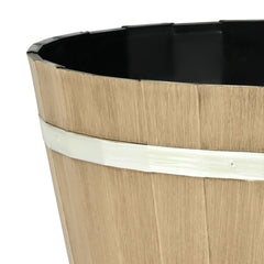 Resin Whiskey Barrel Planter Garden Flower Plant Pot 11.81 x 11.81 x 8.27 in