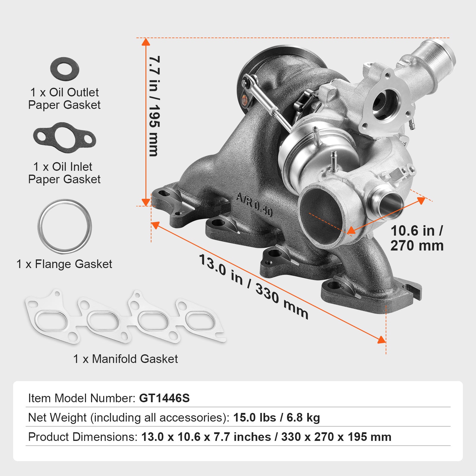 Turbo Turbocharger Kit for Engines Chevy Chevrolet Cruze 2011-2019 1.4T