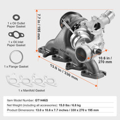Turbo Turbocharger Kit for Engines Chevy Chevrolet Cruze 2011-2019 1.4T